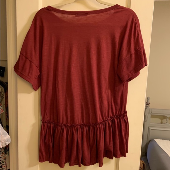 Maroon Ruffle Top - Picture 2 of 2